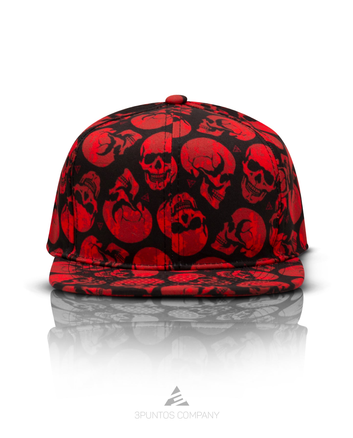 Gorra Plana Calaveras Clásicas Roja