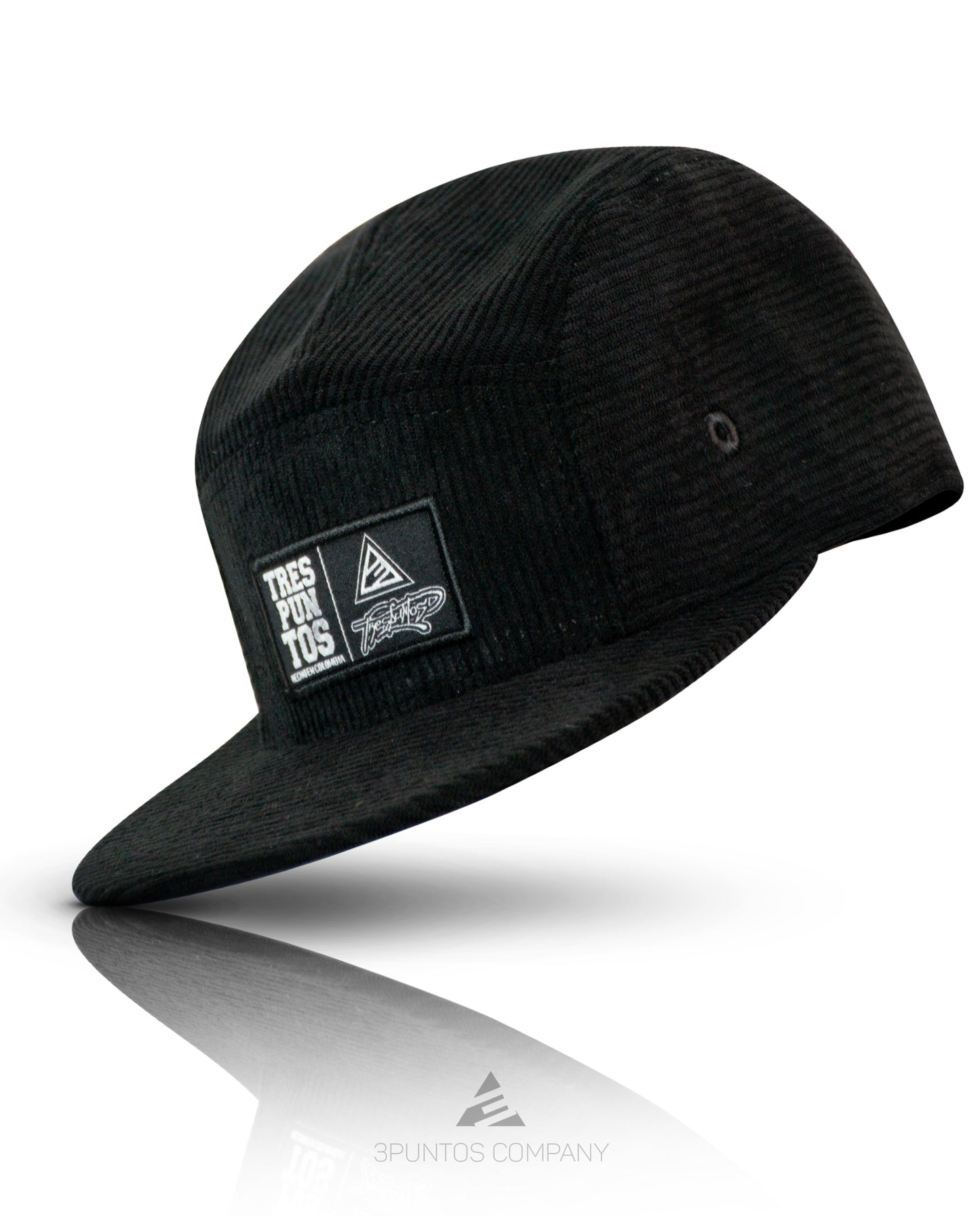 Gorra 5 Paneles Negra Pana