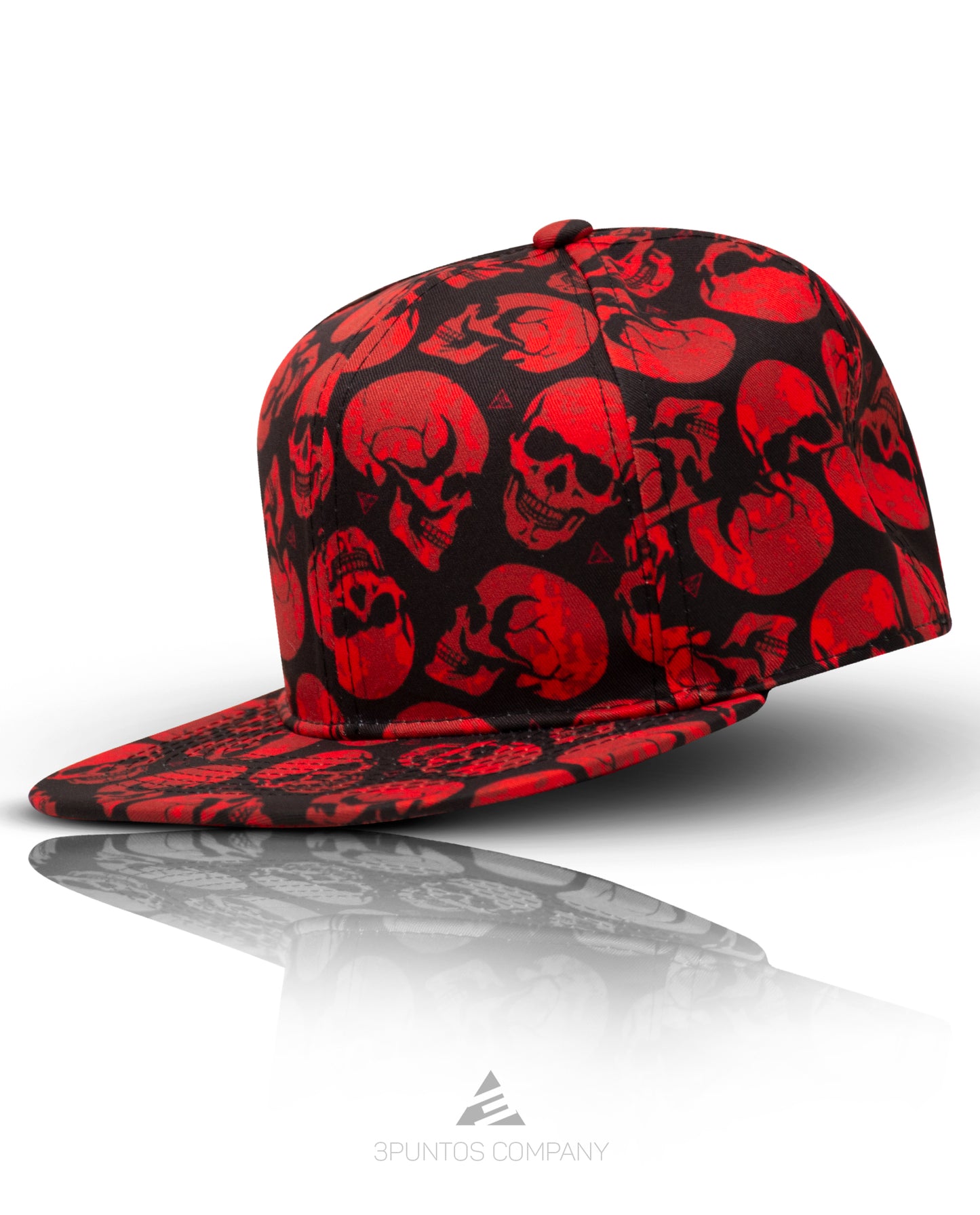 Gorra Plana Calaveras Clásicas Roja