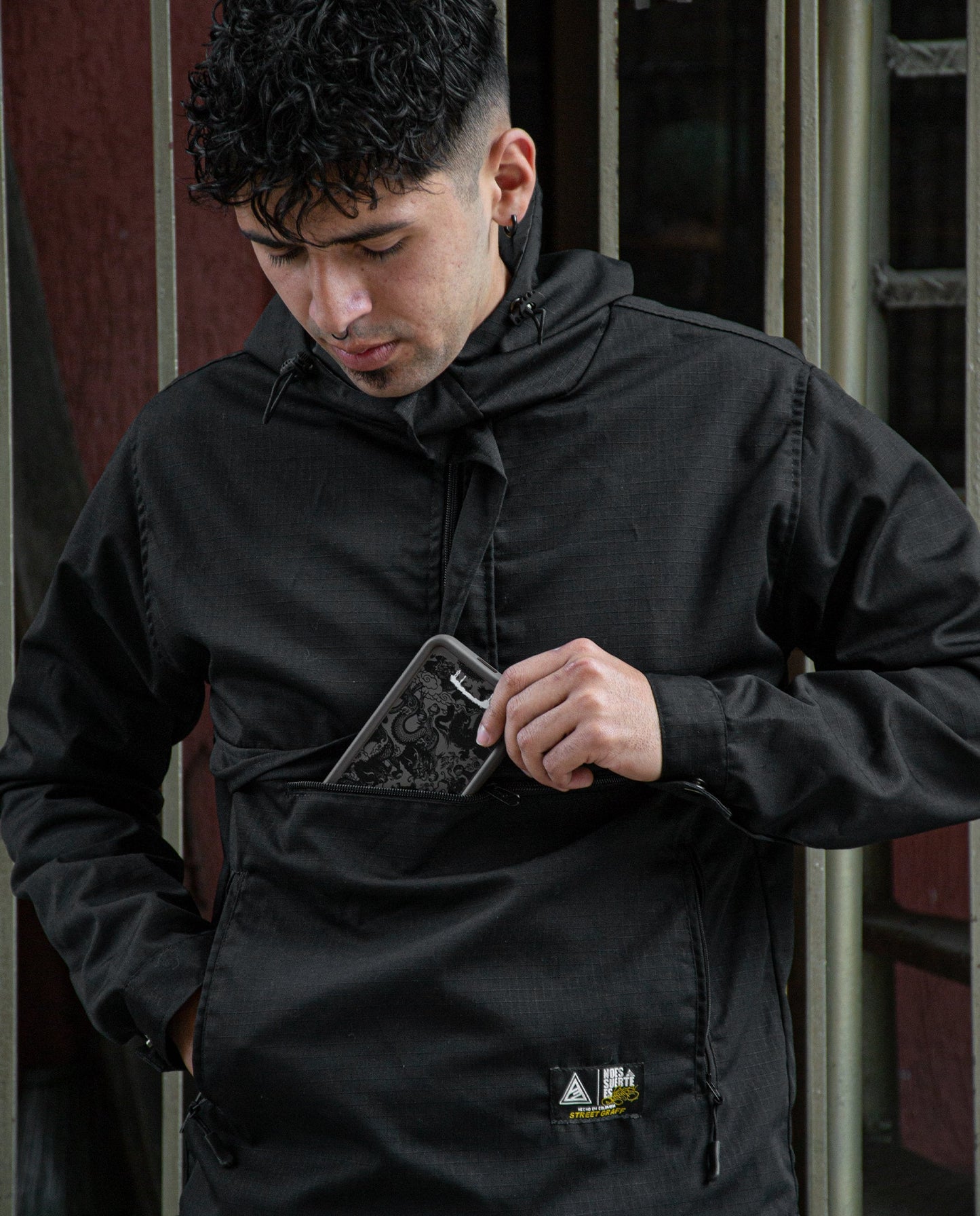 Chaqueta Canguro - Ripstop Negra - 3PUNTOS