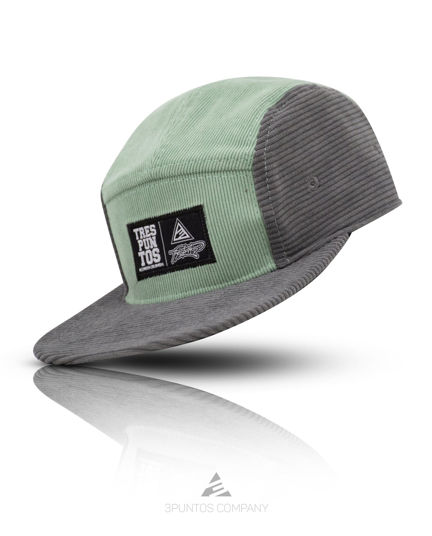 Gorra 5 Paneles Gris - Menta Pana - 3PUNTOS