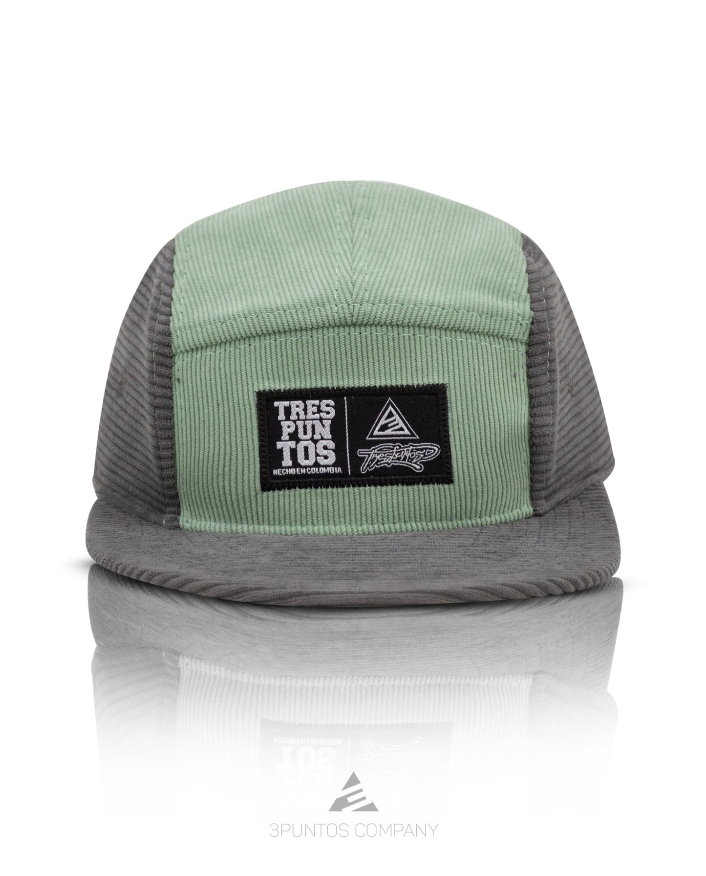 Gorra 5 Paneles Gris - Menta Pana - 3PUNTOS