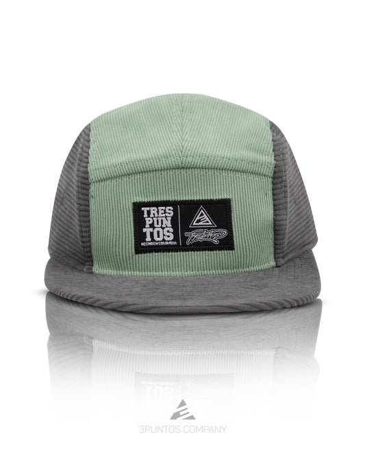 Gorra 5 Paneles Gris - Menta Pana