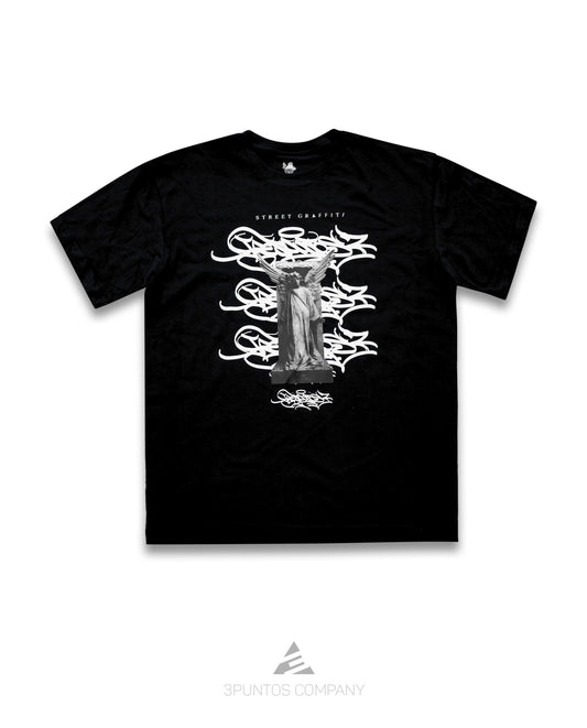 Camiseta Algodón - Ángel Negra