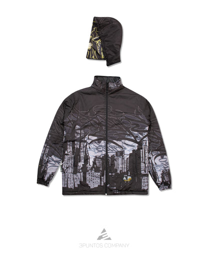 Chaqueta Doble Faz Puff - Batman Gotica