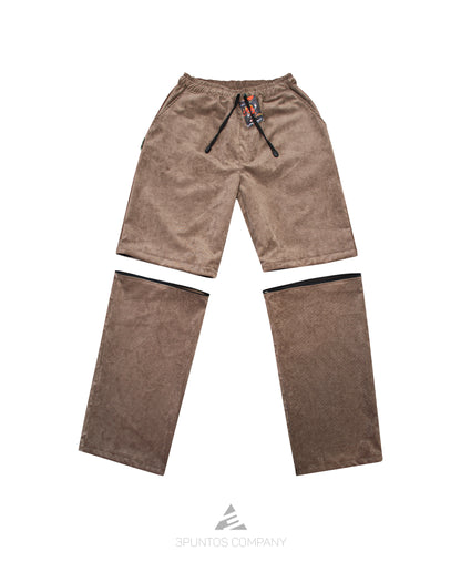 Pantalón Convertible Pana - Café