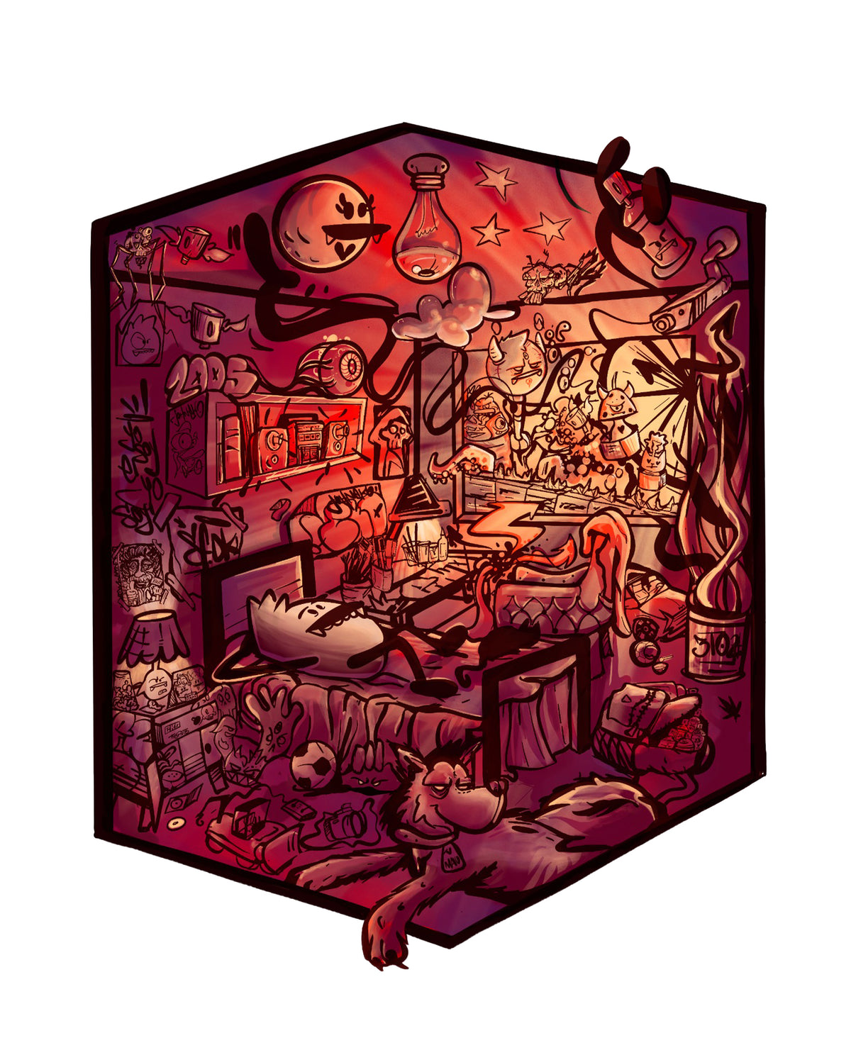 Camiseta Oversized - Oscuridad Bordada