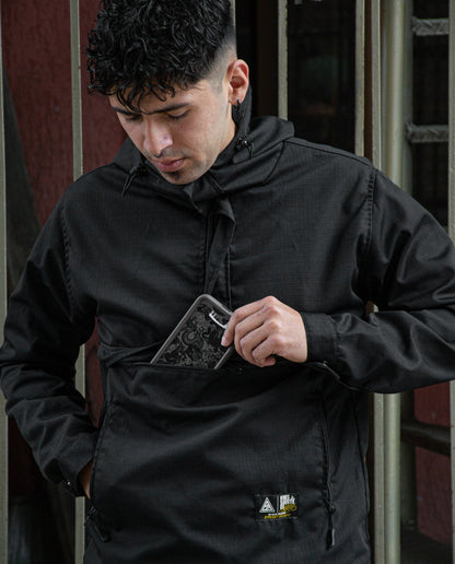 Chaqueta Canguro - Ripstop Negra - 3PUNTOS