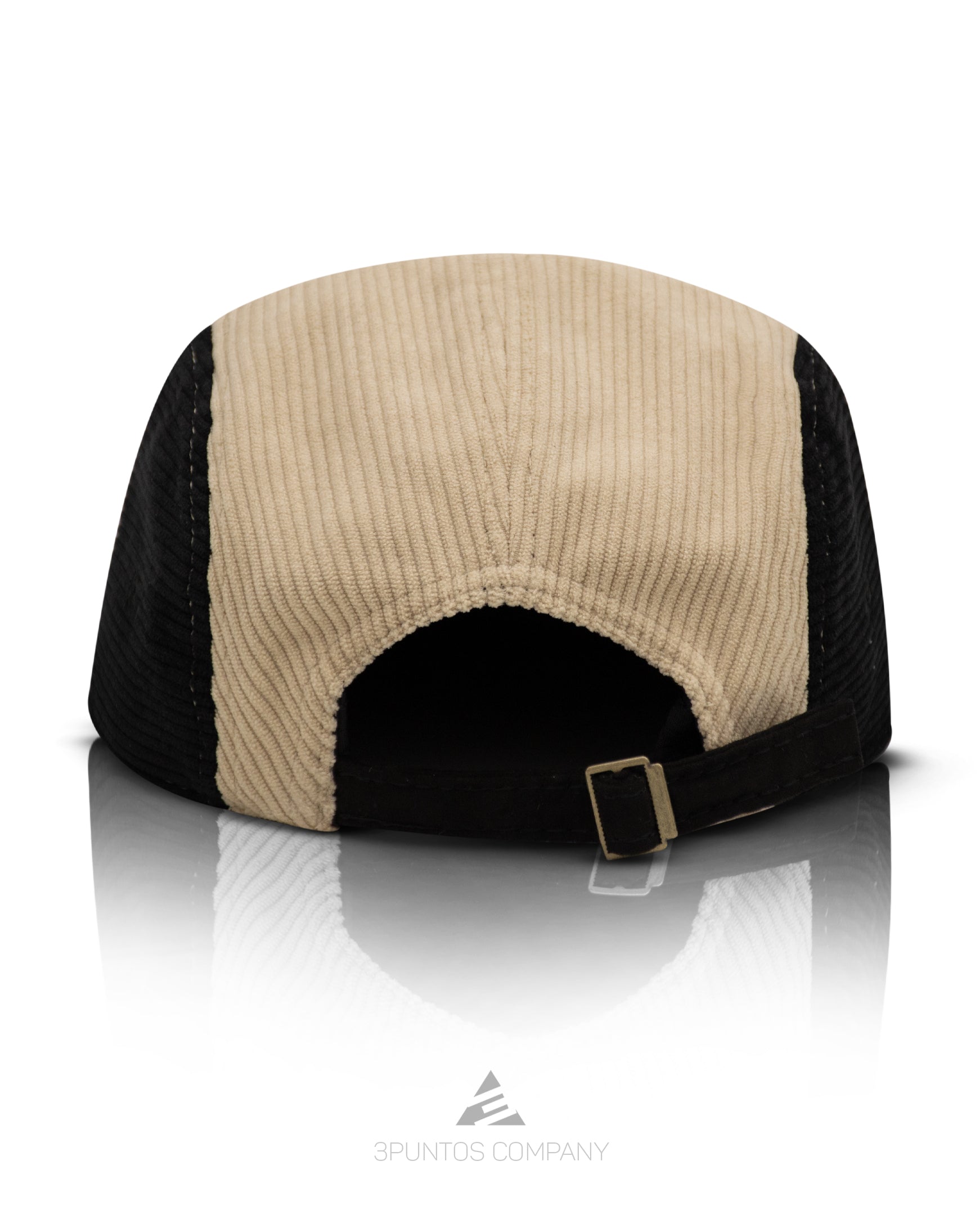 Gorra 5 Paneles Negra Beige Pana - 3PUNTOS