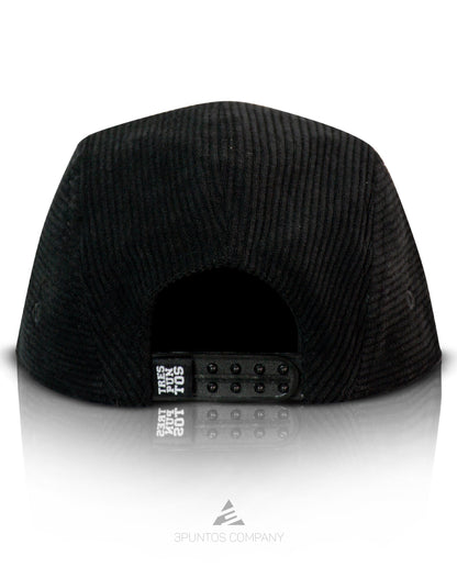 Gorra 5 Paneles Negra Pana - 3PUNTOS