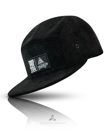 Gorra 5 Paneles Negra Pana - 3PUNTOS